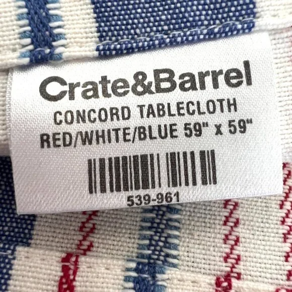 1 Crate&Barrel Tablecloth - Concord - Red, White & Blue - Like New - Picture 7 of 8